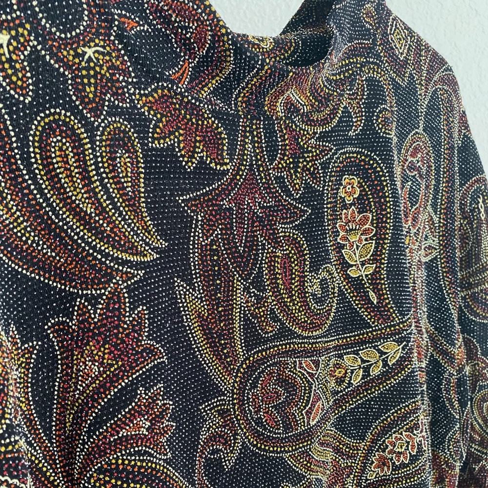Shimmery Paisley Long Sleeve Blouse